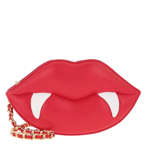 Moschino Chain Lips Shoulder Bag Red Fantasy Print Crossbody Bag
