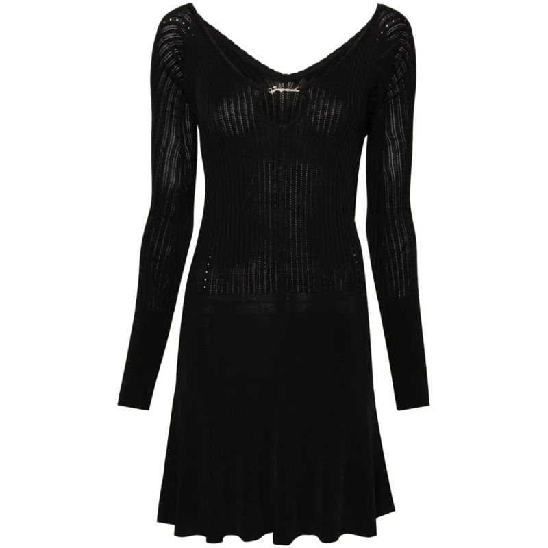 Jacquemus Mini-jurk Ribbed Knit Mini Dress Black