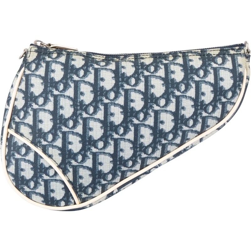Christian Dior Schultertasche Christian Dior Trotter Monogram Saddle Handbagj blau