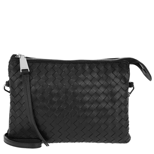 Abro Piuma Leather Crossbody Bag Black/Nickel Crossbody Bag