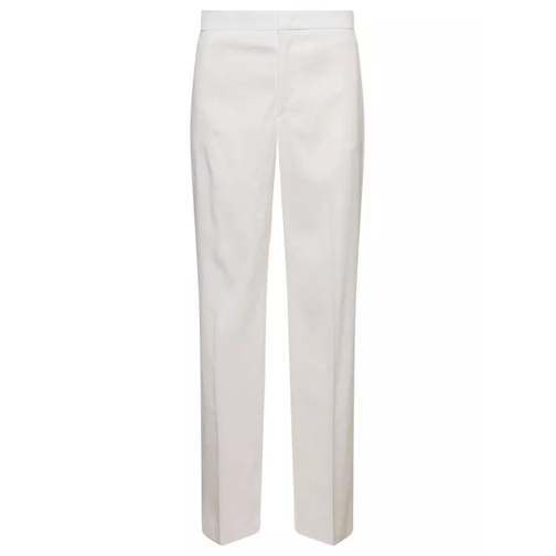 Isabel Marant White High-Waisted Tailored Trousers In Hemp Blend White Byxor