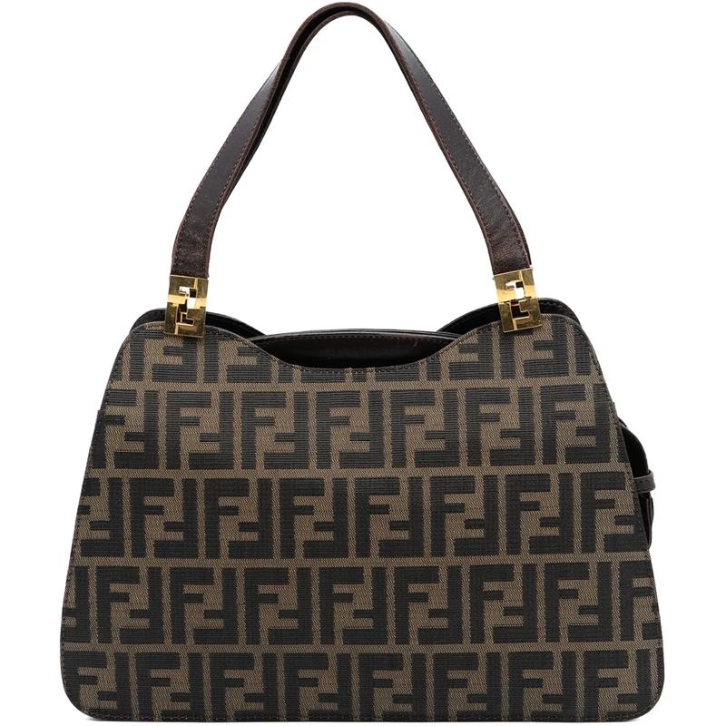 Fendi Tote Zucca Canvas Handbag braun