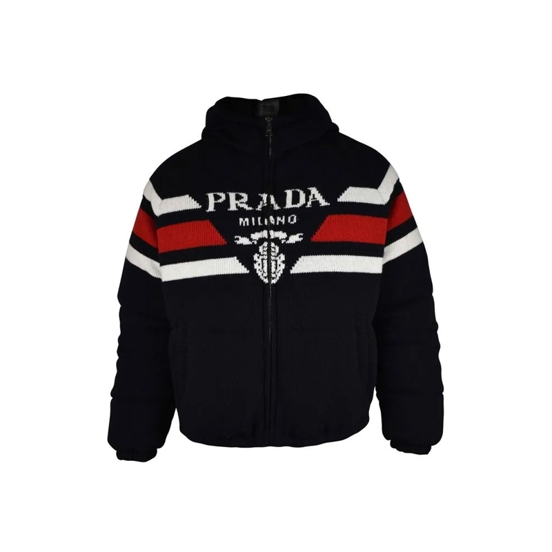 Prada Daunenjacke Padded Wool And Cashmere Down Jacket Black