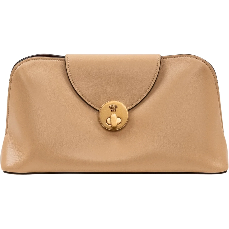 Versace Schultertasche Clutch con Patta Centrale beige