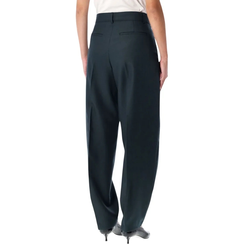 SOEUR  Graham Teal Blue Virgin Wool Trousers Black
