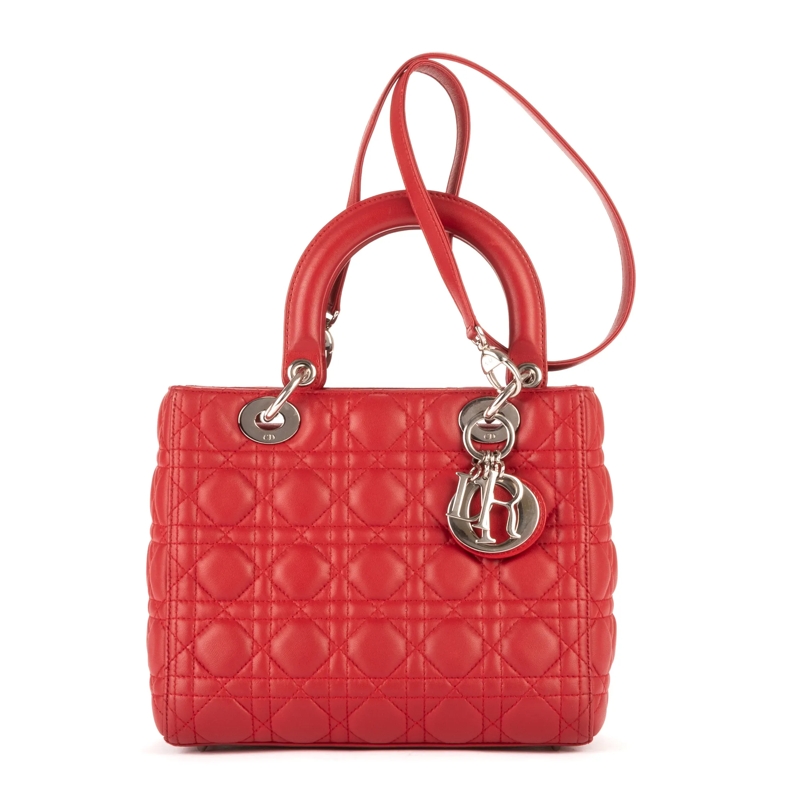 Christian Dior Crossbody Bag Medium Lady Dior Zip Medium rot