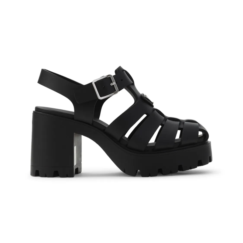 Prada Sandalen Platform Sandals With Strappy Design Black