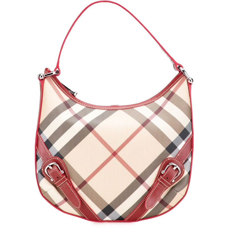 Burberry Sac à bandoulière Supernova Check Coated Canvas Larkin Hobo braun