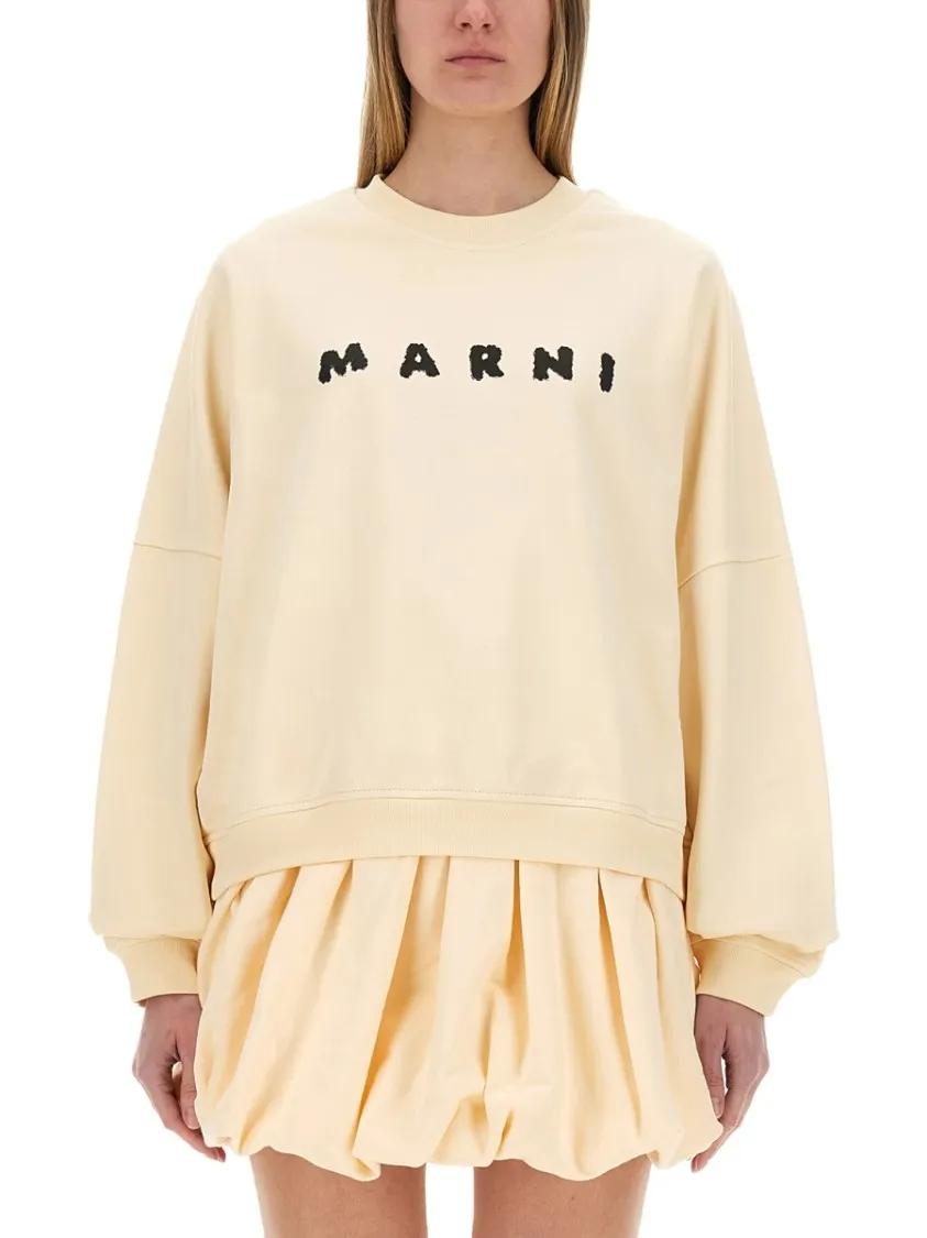 Thumbnail - Marni - Cotton Sweatshirt With Print - Größe 42 -
