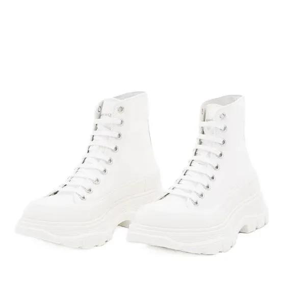 Thumbnail - Alexander McQueen Low-Top Sneaker - 45MM TREAD SLICK LACE-UP SNEAKERS - Gr. 40 (EU) - in Weiß - für Damen