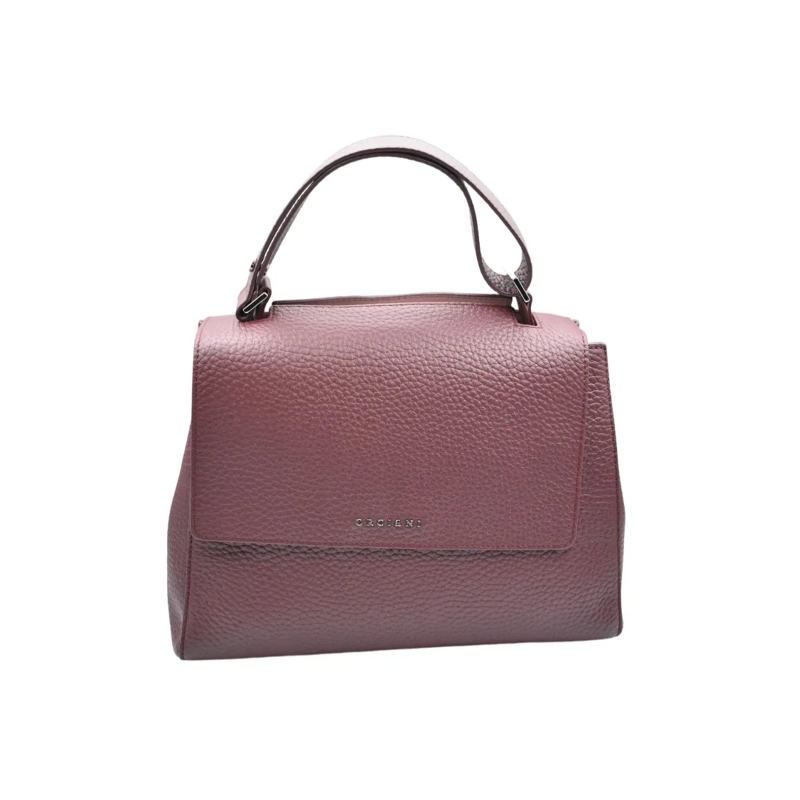 Orciani Schultertasche Medium Structured Handbag In Hammered Leather Pink
