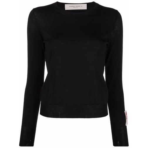 Golden Goose Pull Black Long Sleeve Sweater With Subtle Sheen Black