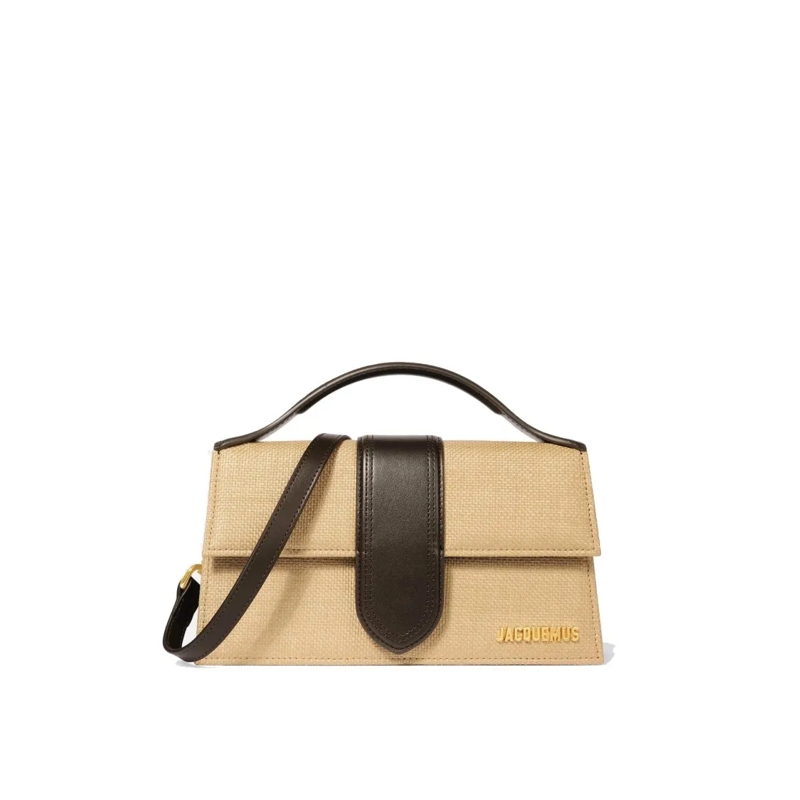 Jacquemus Schultertasche Le Grand Bambino Raffia Bag Brown
