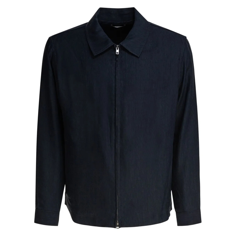 Vince  Textured Blue Bomber Jacket Blue