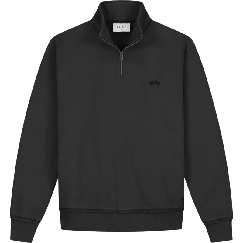 ØLÅF  short zip sweater grey grau