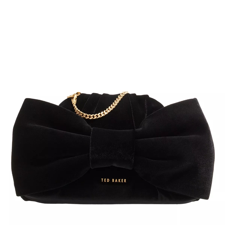 Ted Baker Niasie Velvet Bow Clutch Bag Black Clutch