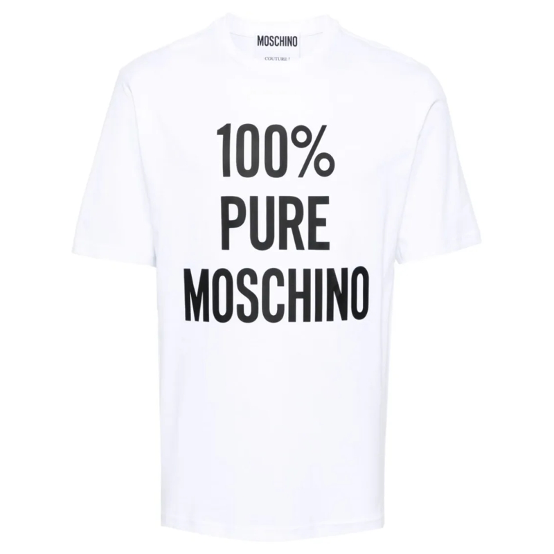 Moschino T-Shirt Optical White Cotton Jersey Crew Neck T-Shirt White