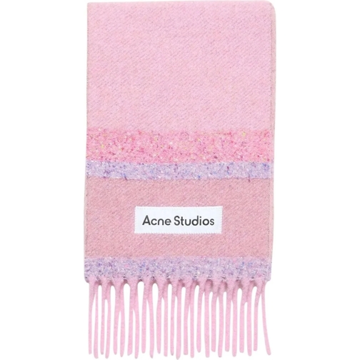 Acne Studios Wollschal Alpaca Scarf with Striped Motif rose