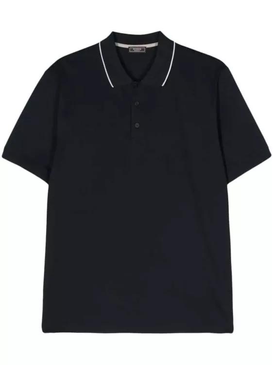 Peserico - Blue Cotton Polo Shirt - Größe 54 - blue