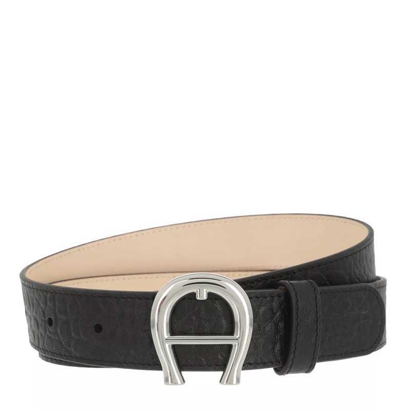 AIGNER Dünner Gürtel Logo Belt 2 cm Black
