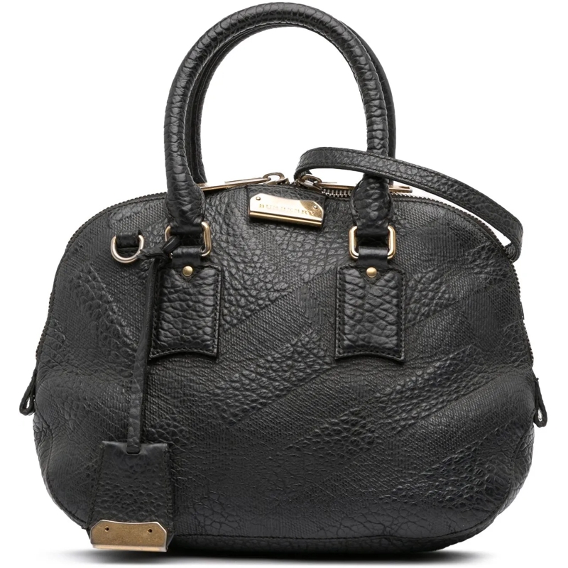 Burberry Sac à bandoulière Small Heritage Grain Check Embossed Orchard Bowlin schwarz