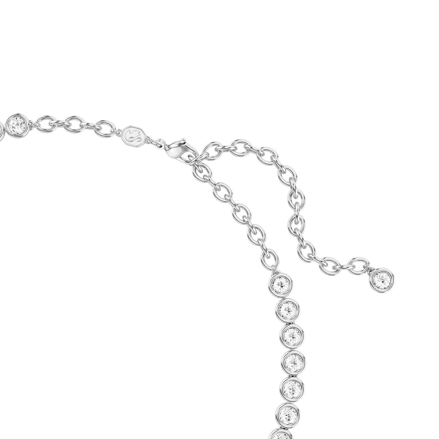 Thumbnail - Swarovski Halskette - Imber Tennis necklace, Round cut, Rhodium plated - Gr. unisize - in Weiß - für Damen
