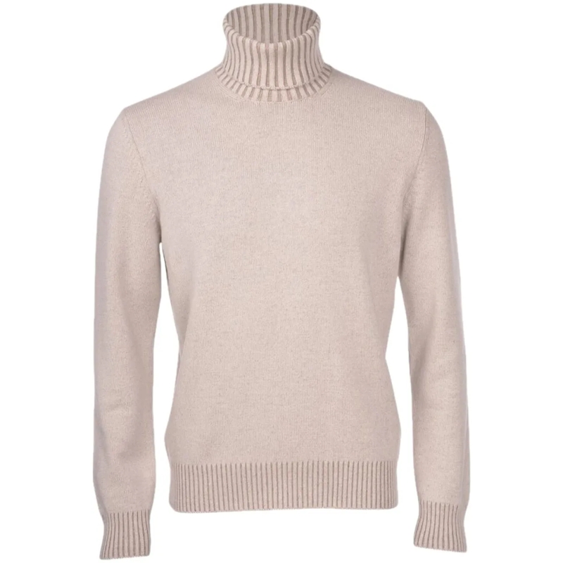 Gran Sasso Pullover Ribbed Rollneck Wool Blend beige