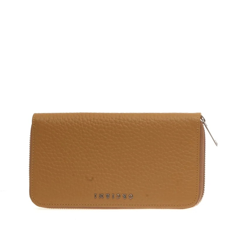 Orciani Geldbörse Mustard Full Zip Wallet Brown