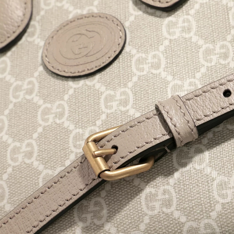 Gucci Tote Interlocking G Mini Tote Bag Beige White(Image 5)