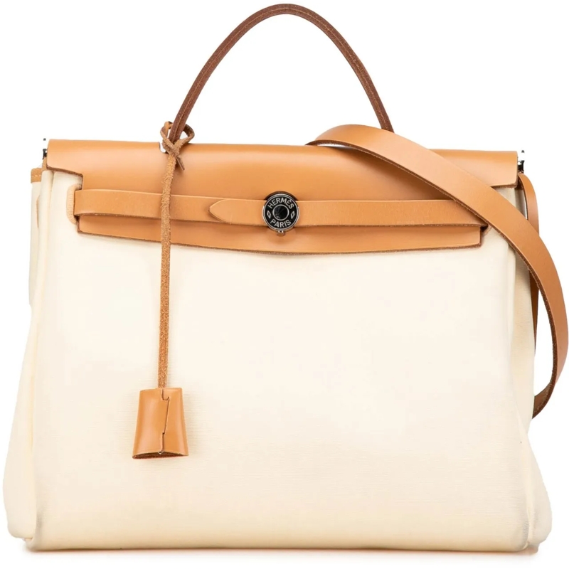 Hermès Schultertasche Toile Herbag Zip 31 braun