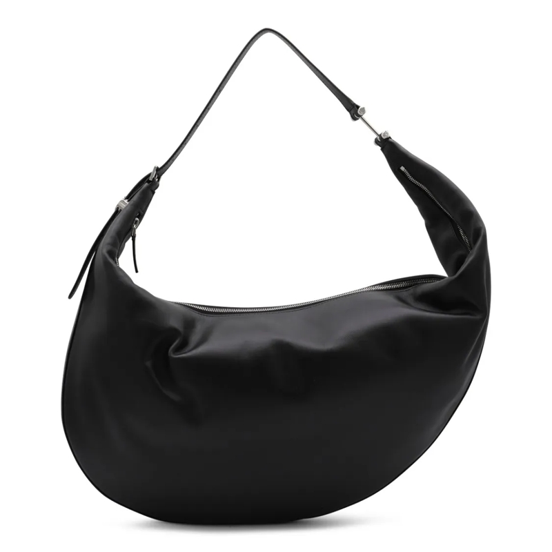 Marni Sac à bandoulière Black Leather Hobo Dot Shoulder Bag Black