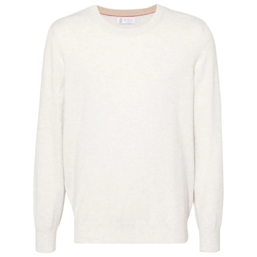 Brunello Cucinelli Pullover Cashmere Sweater White