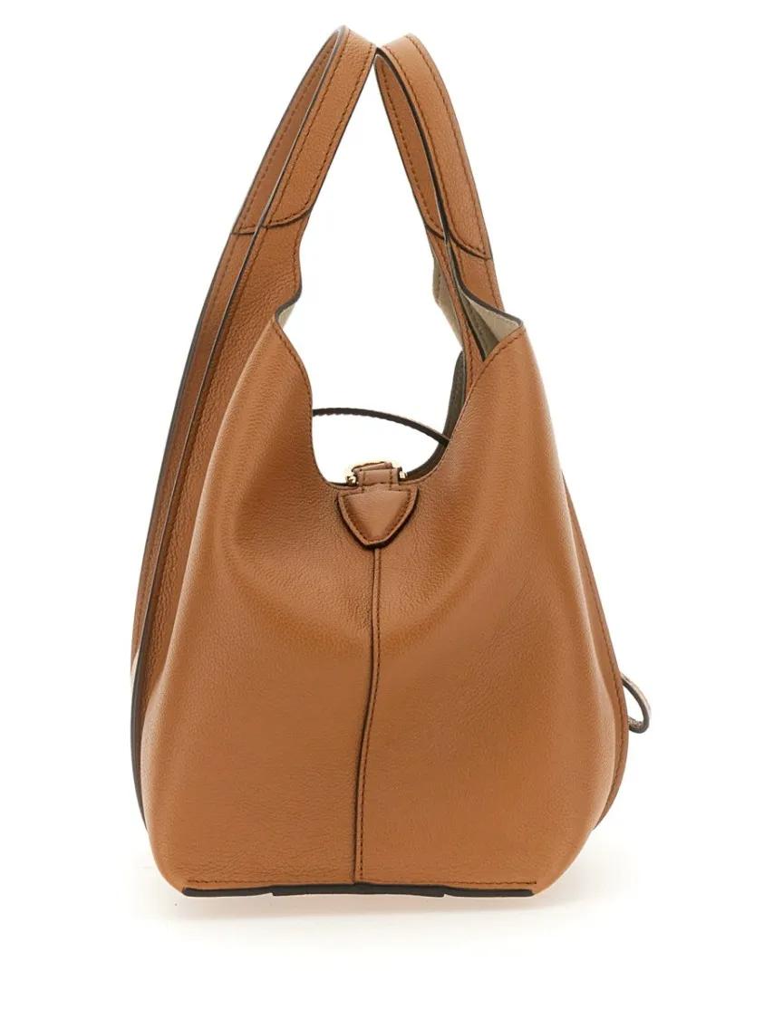 TOD'S Shoppers & Totes "T Timeless Mini" Shopping Bag in bruin