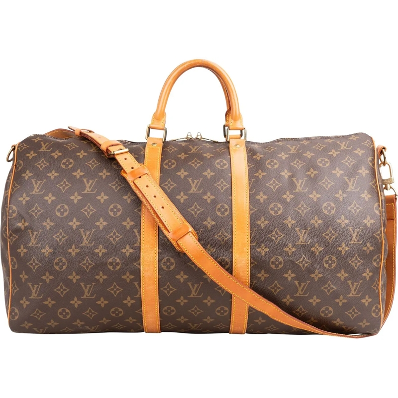 Louis Vuitton Tote Louis Vuitton Canvas Monogram Keepall 55 Bandoulie braun