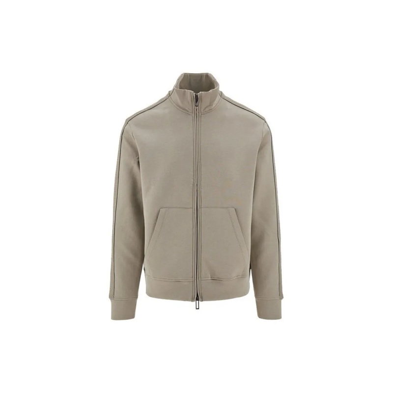 Emporio Armani  Men's Zip-Up Sweatshirt With Detailing And Fit Grey