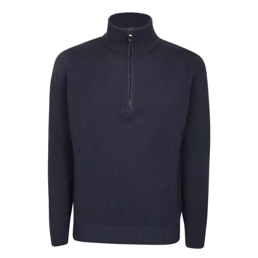 Dell'oglio Wool-Blend High Neck Pullover Blue 
