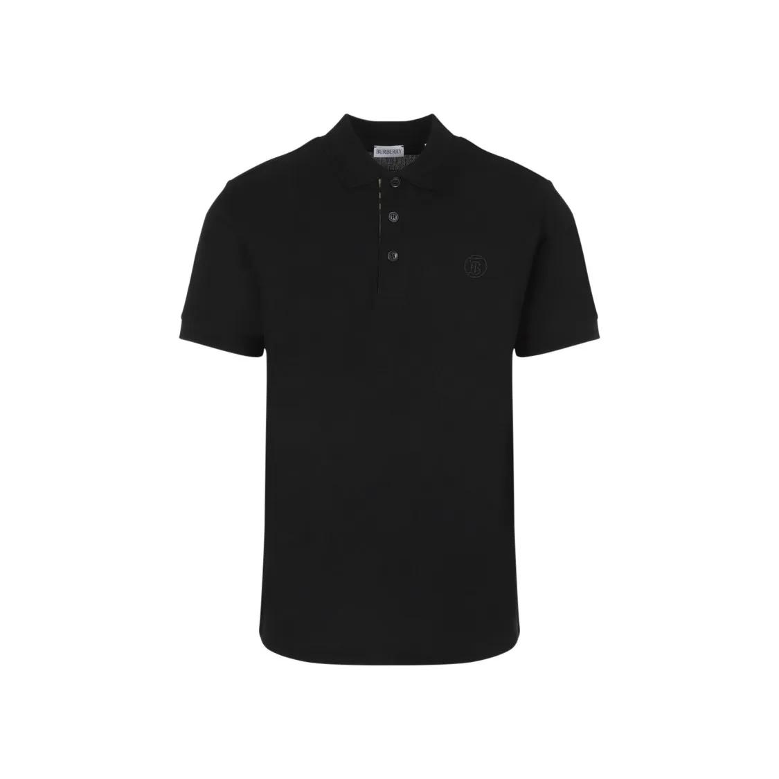 Burberry - Black Cotton Eddie Polo - Größe S - schwarz