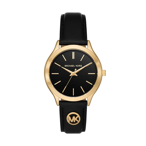 Michael Kors Montre à quartz Michael Kors Slim Runway damen Uhr Schwarz MK7482 Gold farbend