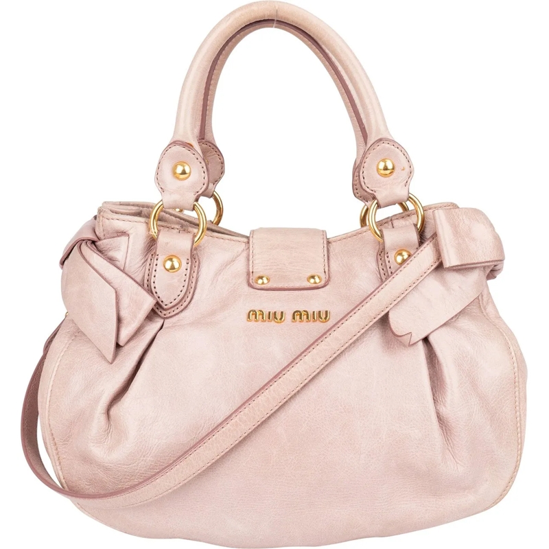 Miu Miu Tote Miu Miu Vitello Lux Bow Handbag rot
