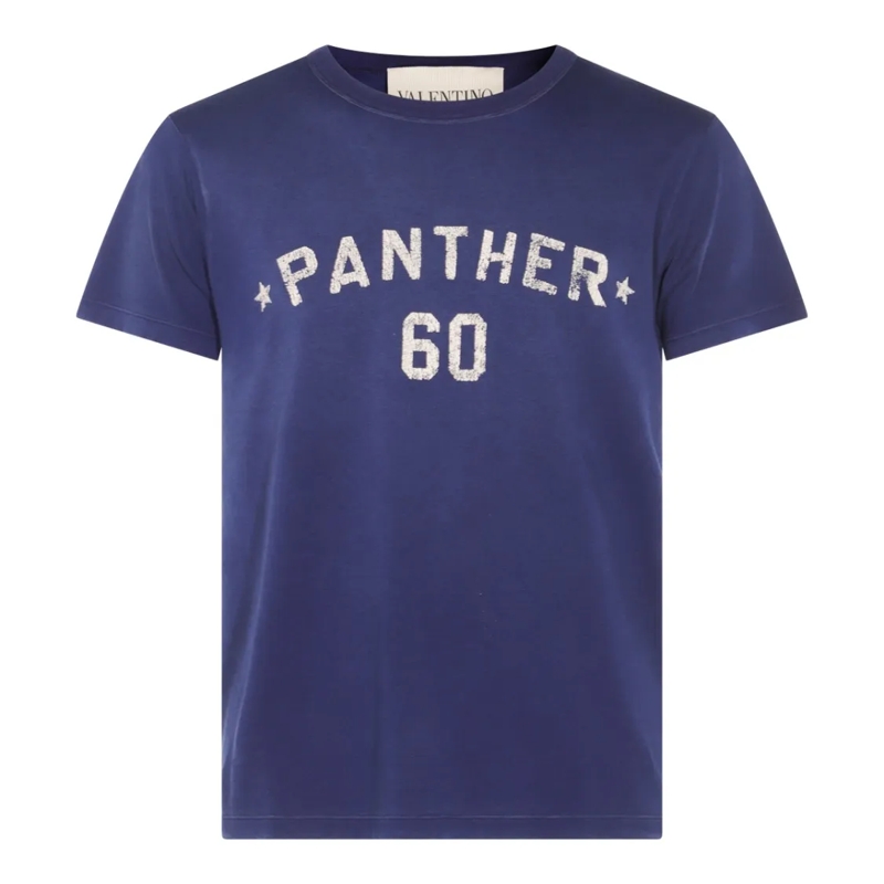 Valentino Garavani T-shirt Navy Cotton T-Shirt Blue