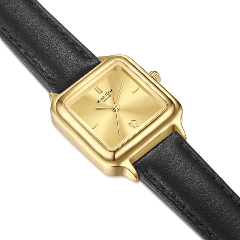 Glanzstücke München Automatikuhr Damen Armbanduhr Echtleder gold(Image 6)