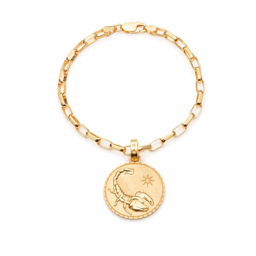 Rachel Jackson London Statement Scorpio Zodiac Art Coin Bracelet S/M Yellow Gold Bracelet