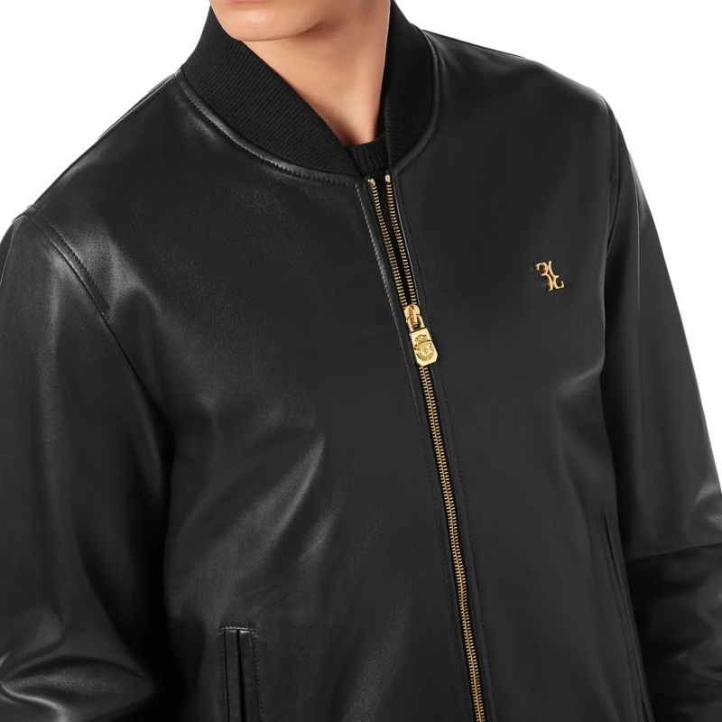 BILLIONAIRE Lederjacke Leder-Bomber Basic schwarz(Image 4)