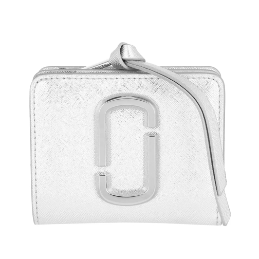 Marc Jacobs Snapshot Mini Compact Wallet Silver Bi-Fold Portemonnaie