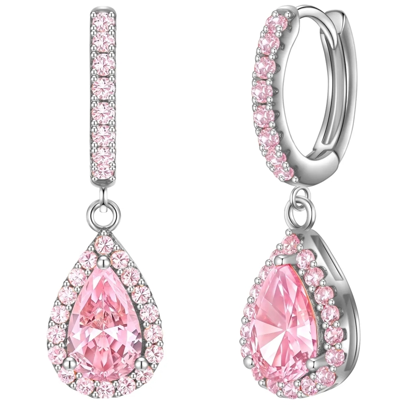 Glanzstücke München Ohrhänger Creolen Sterling Silber Zirkonia pink silber