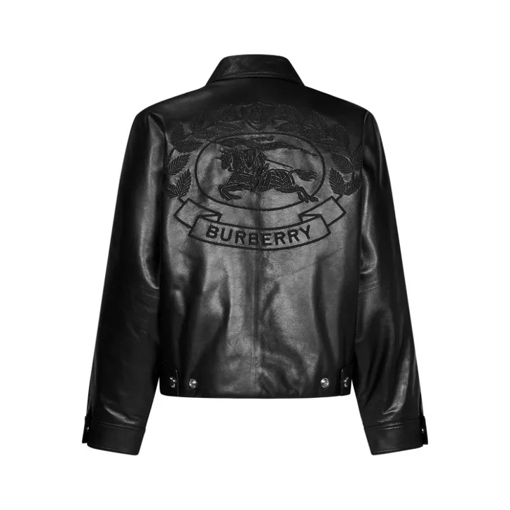 Burberry black store leather jacket