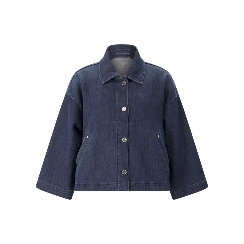 Raffaello Rossi Veste de transition Jeansjacke aus Baumwoll-Mix blau