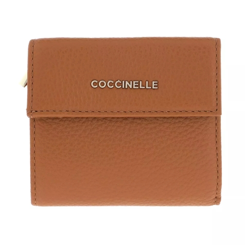 Coccinelle Metallic Soft Wallet Leather  Caramel Flap Wallet