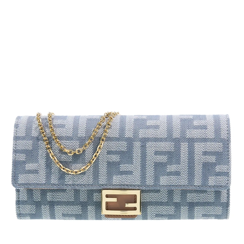 Fendi Portemonnaie mit Überschlag Baguette Continental Wallet Blue