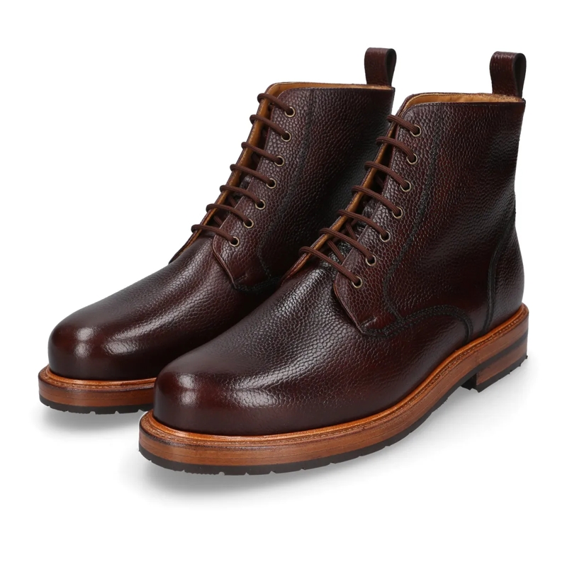 Heinrich Dinkelacker Schnürstiefel Schnürboots Buda Derby Boot T- Vollständig handg dunkel-braun